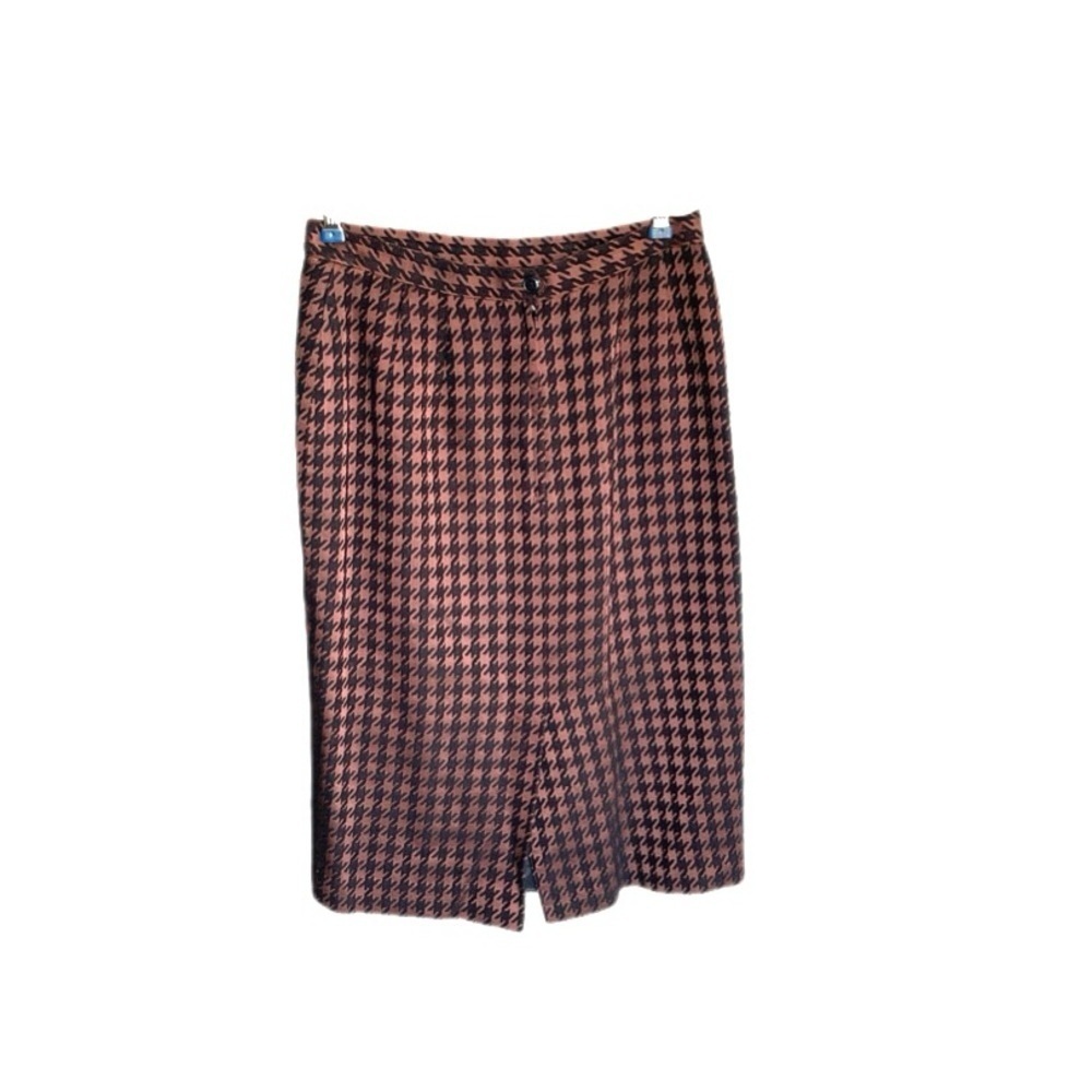 Albert Nipon Suit Vintage 2 Piece Skirt Set Wool Blend brown and black women’s 8 - Picture 6 of 16